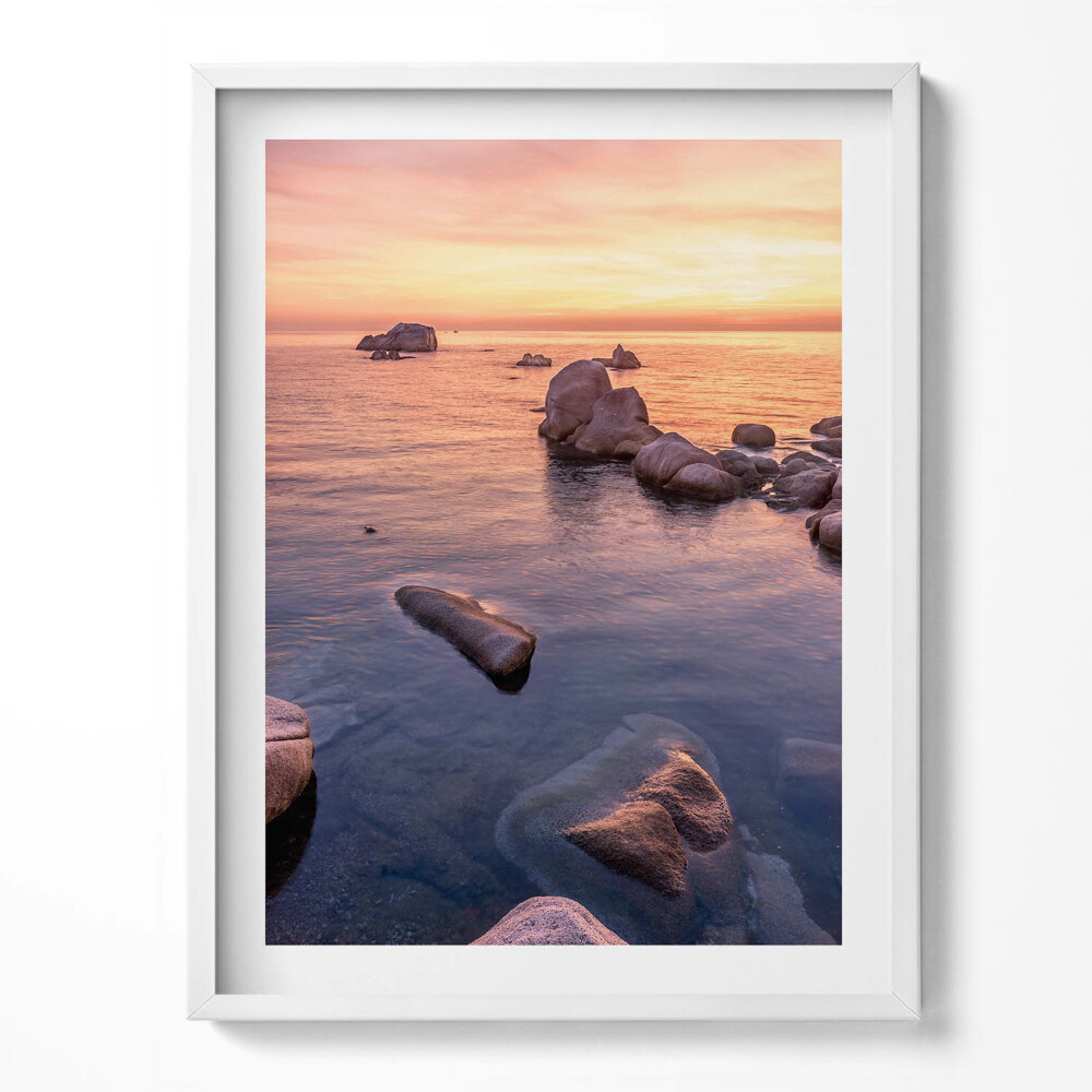 Obraz v rámu Romantická krajina při západu slunce