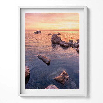 Obraz v rámu Romantická krajina při západu slunce