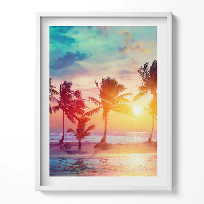 Obraz v rámu Miami palmy při východu slunce