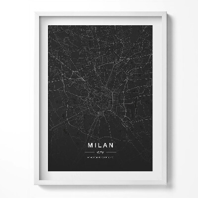 Obraz v rámu Mapa města Milán Itálie