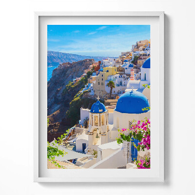 Obraz v rámu Pohled na řeckou architekturu Santorini