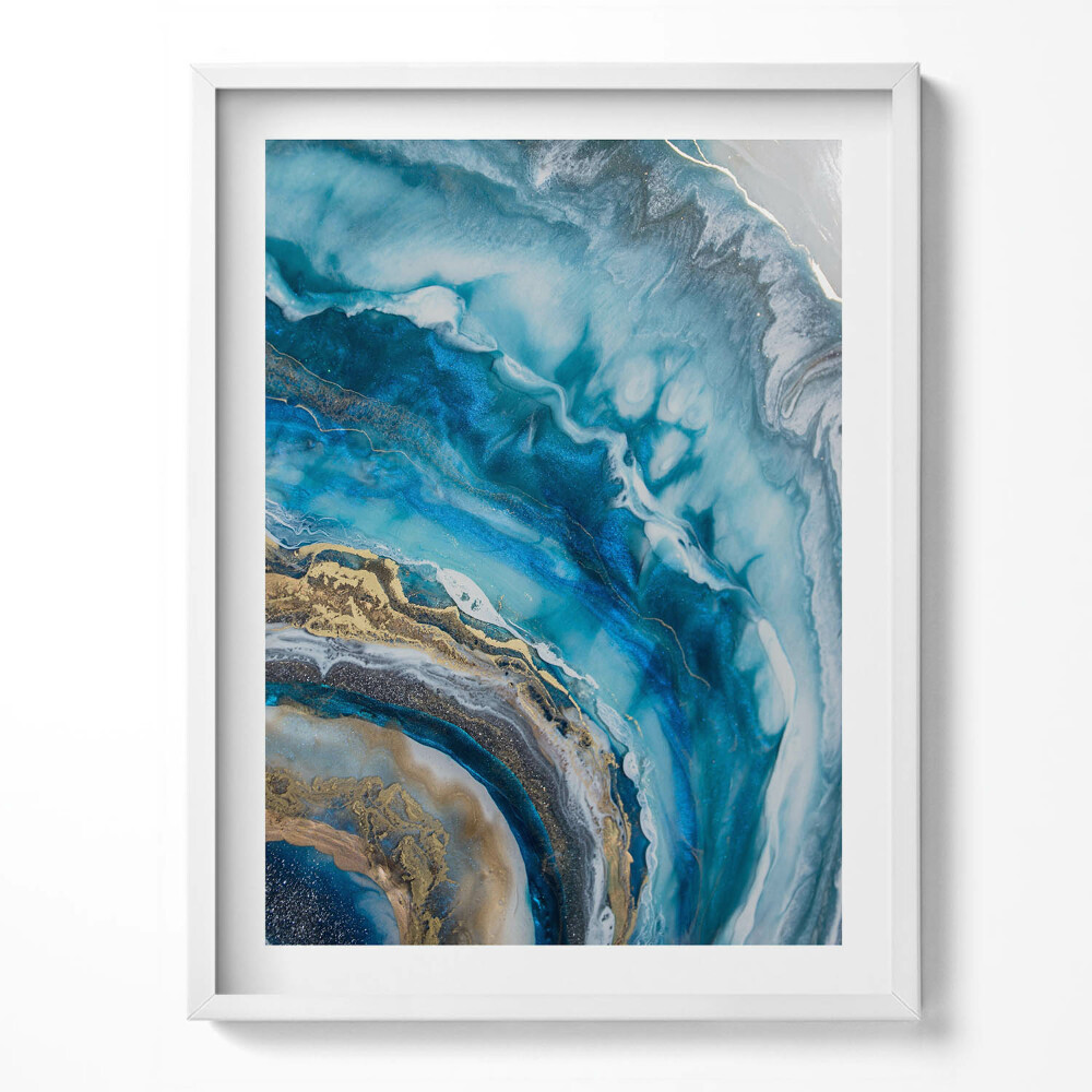 Obraz v rámu Modrý mramor abstrakce