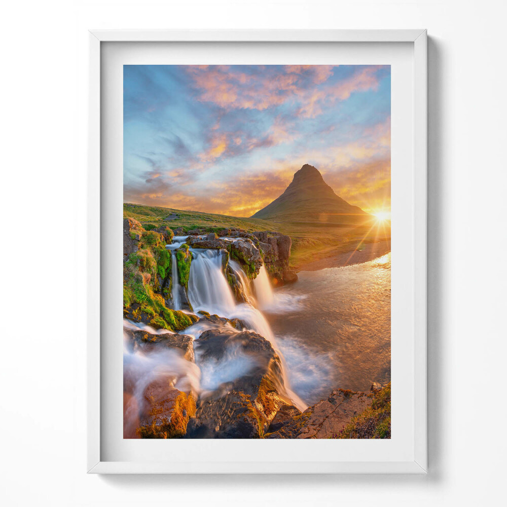 Obraz v rámu Přírodní krajina při západu slunce