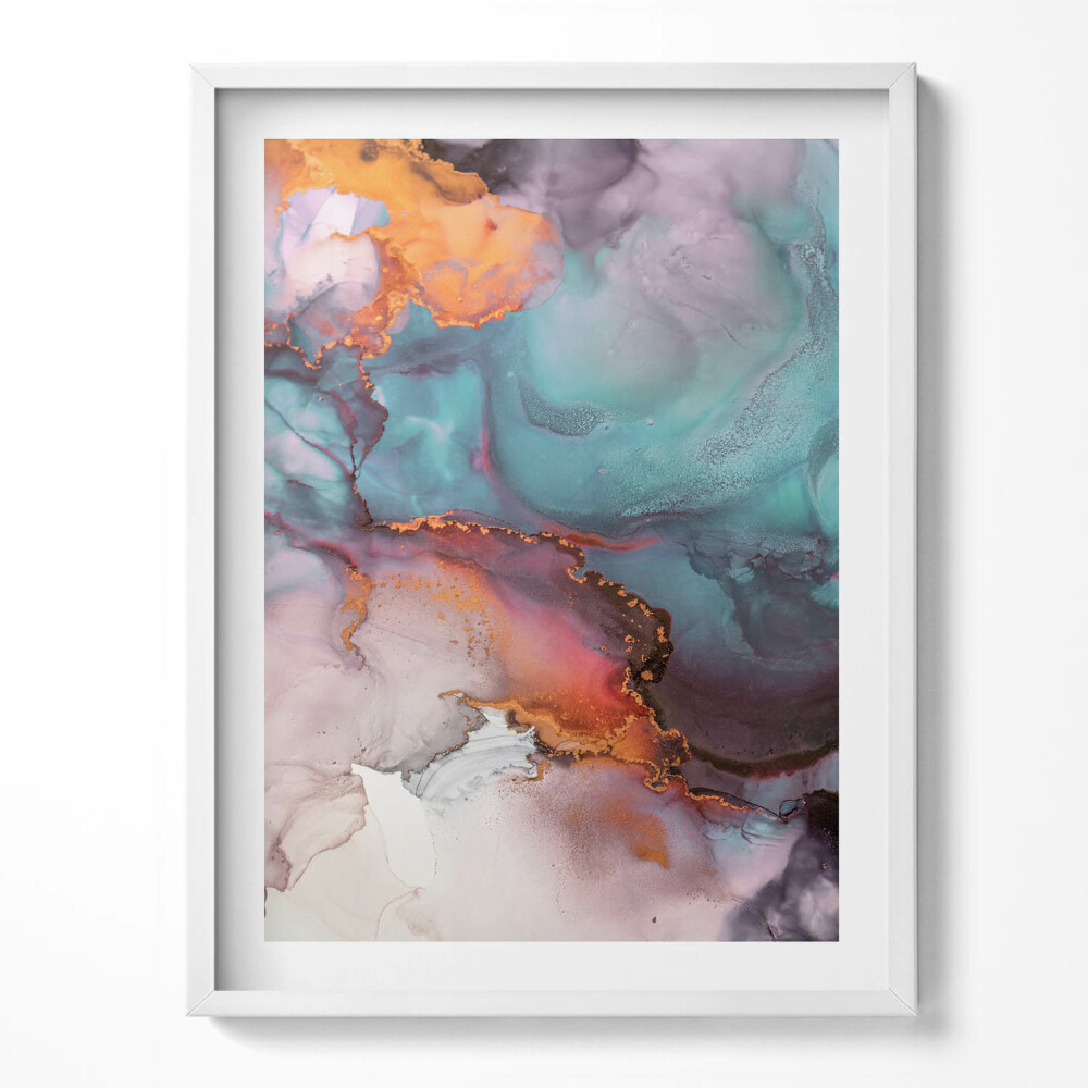 Obraz v rámu Tekutá abstrakce se zlatem