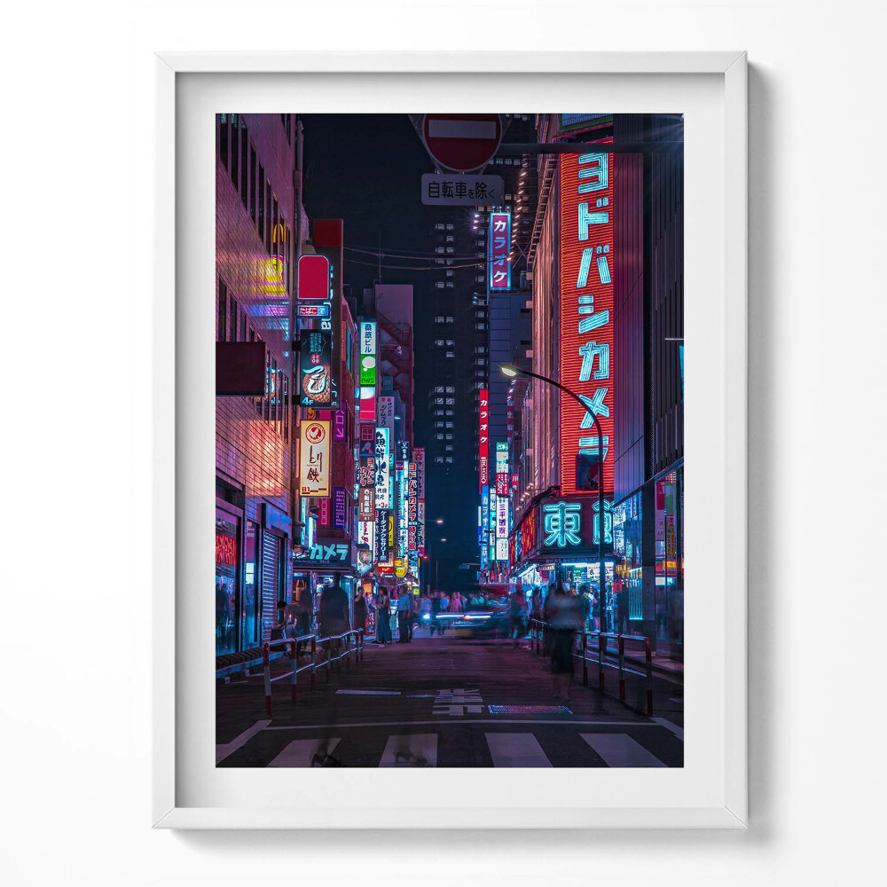 Obraz v rámu Asijské město v noci