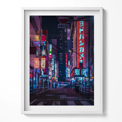 Obraz v rámu Asijské město v noci