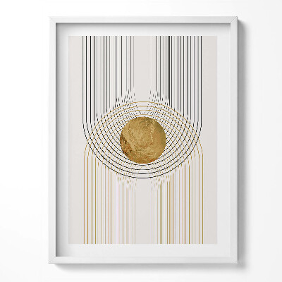 Obraz v rámu Boho abstraktní minimalistické tvary se zlatem