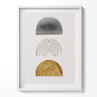 Obraz v rámu Boho abstraktní minimalistické tvary se zlatem