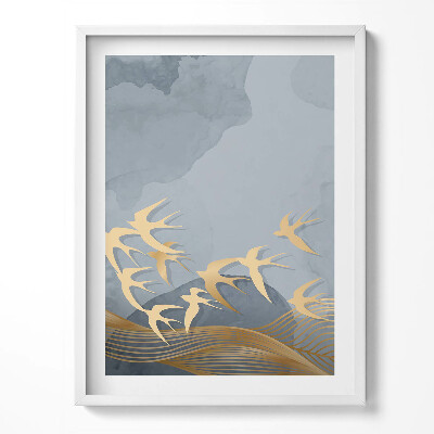 Obraz v rámu Ilustrace létajících ptáků
