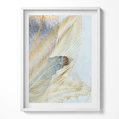 Obraz v rámu Glamour banánové listy se zlatem