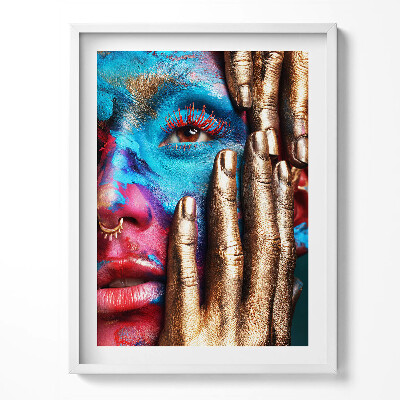 Obraz v rámu Umění - barevná ženská tvář