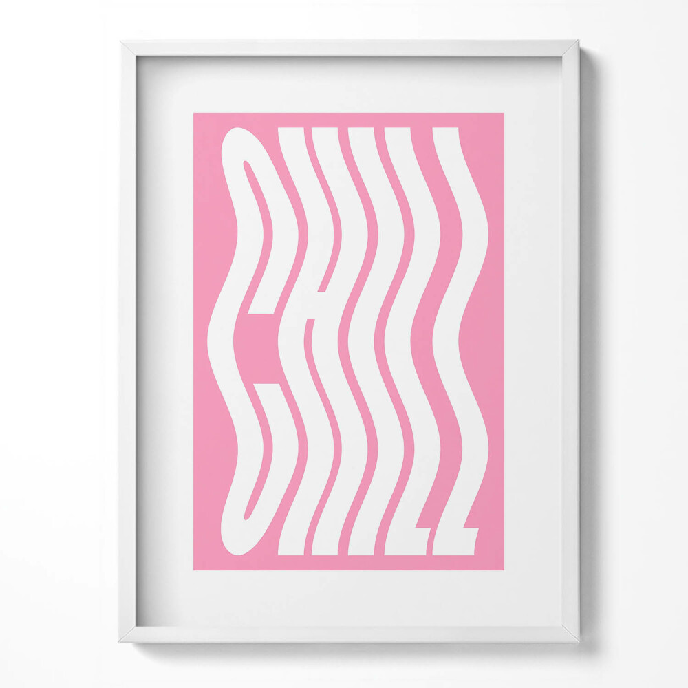 Obraz v rámu Vlnitý nápis "Chill".