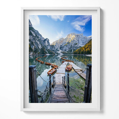 Obraz v rámu Lodě na horské jezero