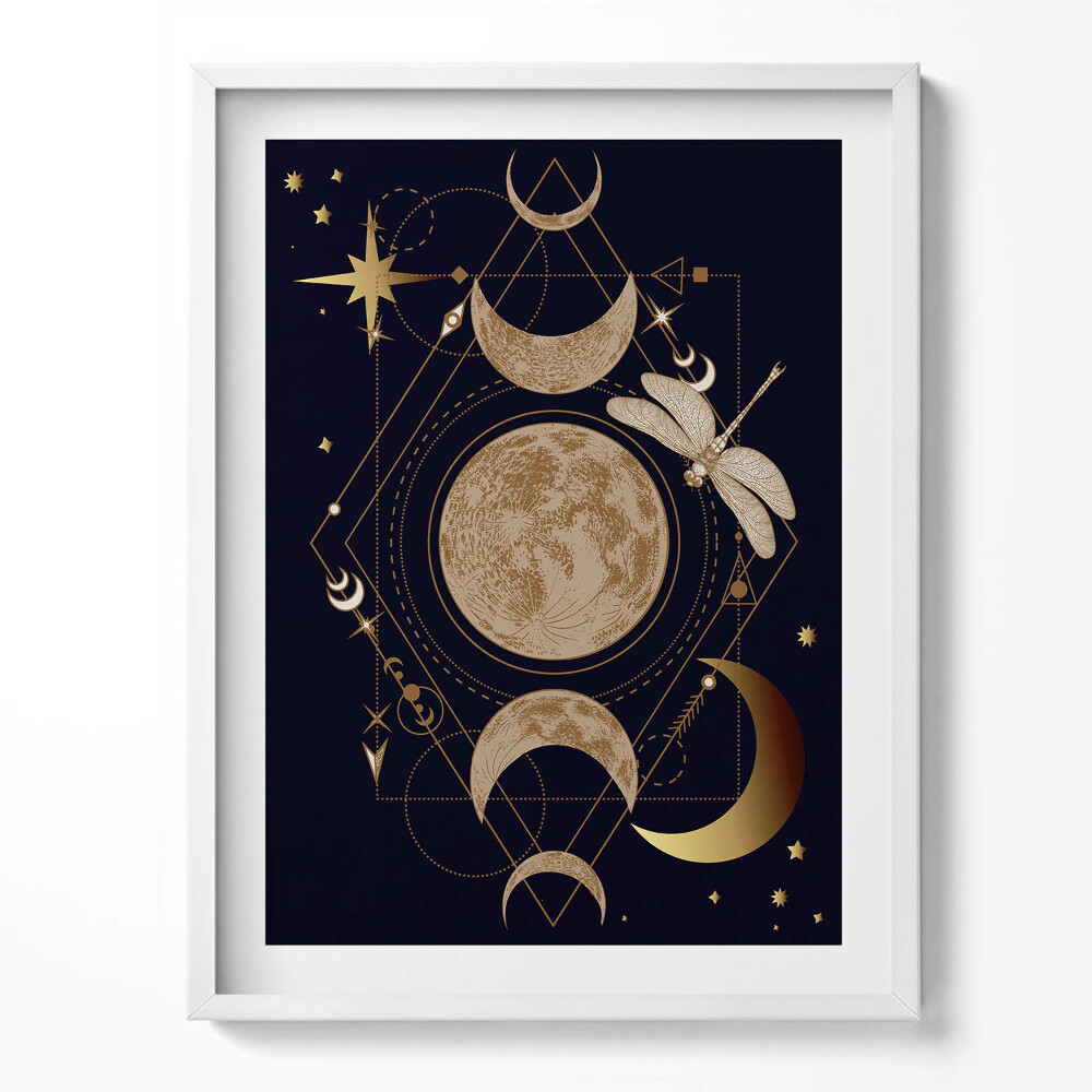Obraz v rámu Magická kompozice prostoru a vážky