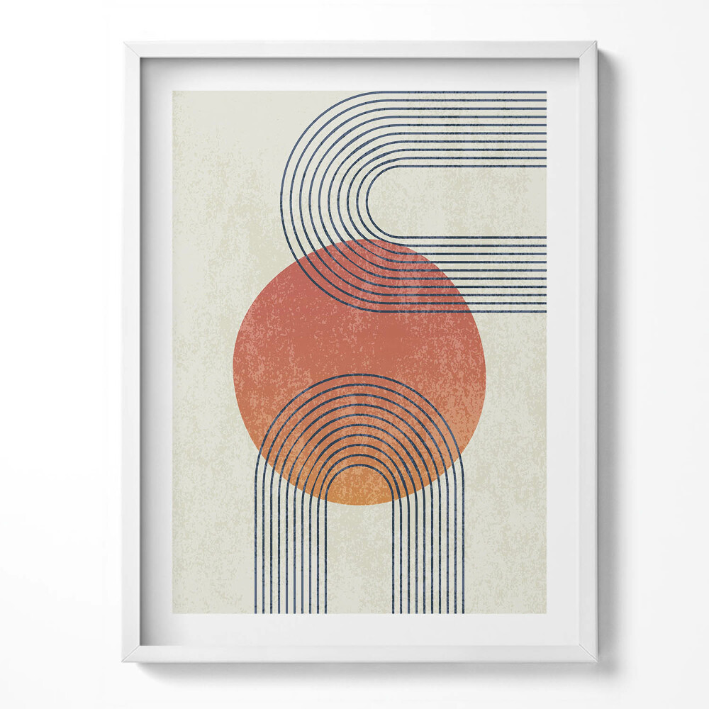 Obraz v rámu Moderní umění čáry a kruh