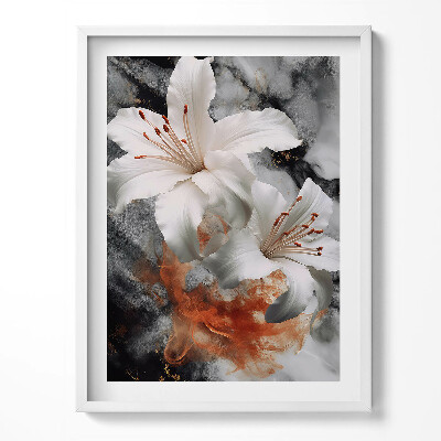 Obraz v rámu Kouřová kompozice s květinami
