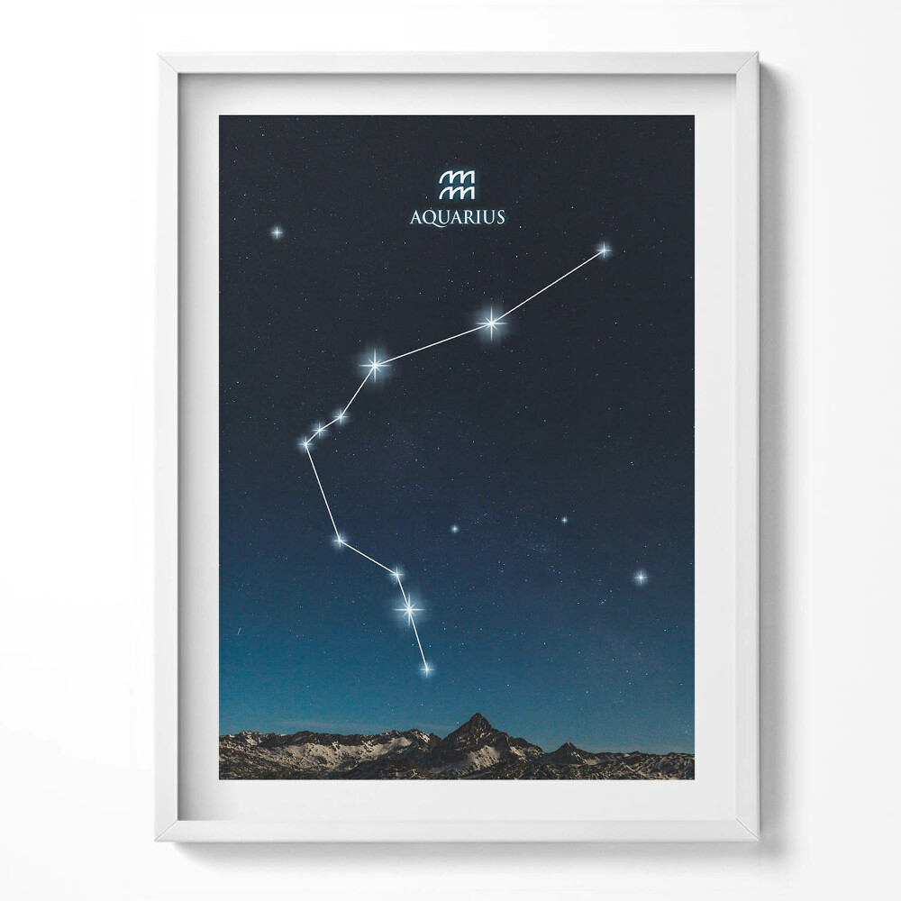 Obraz v rámu Souhvězdí zvěrokruhu Vodnáře