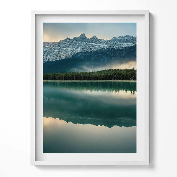 Obraz v rámu Krajina lesní jezero a hory