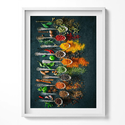 Obraz v rámu Lžíce s barevným kořením