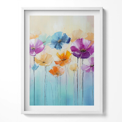 Obraz v rámu Malované barevné květiny