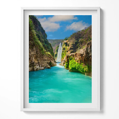 Obraz v rámu Tropický vodopád a řeka