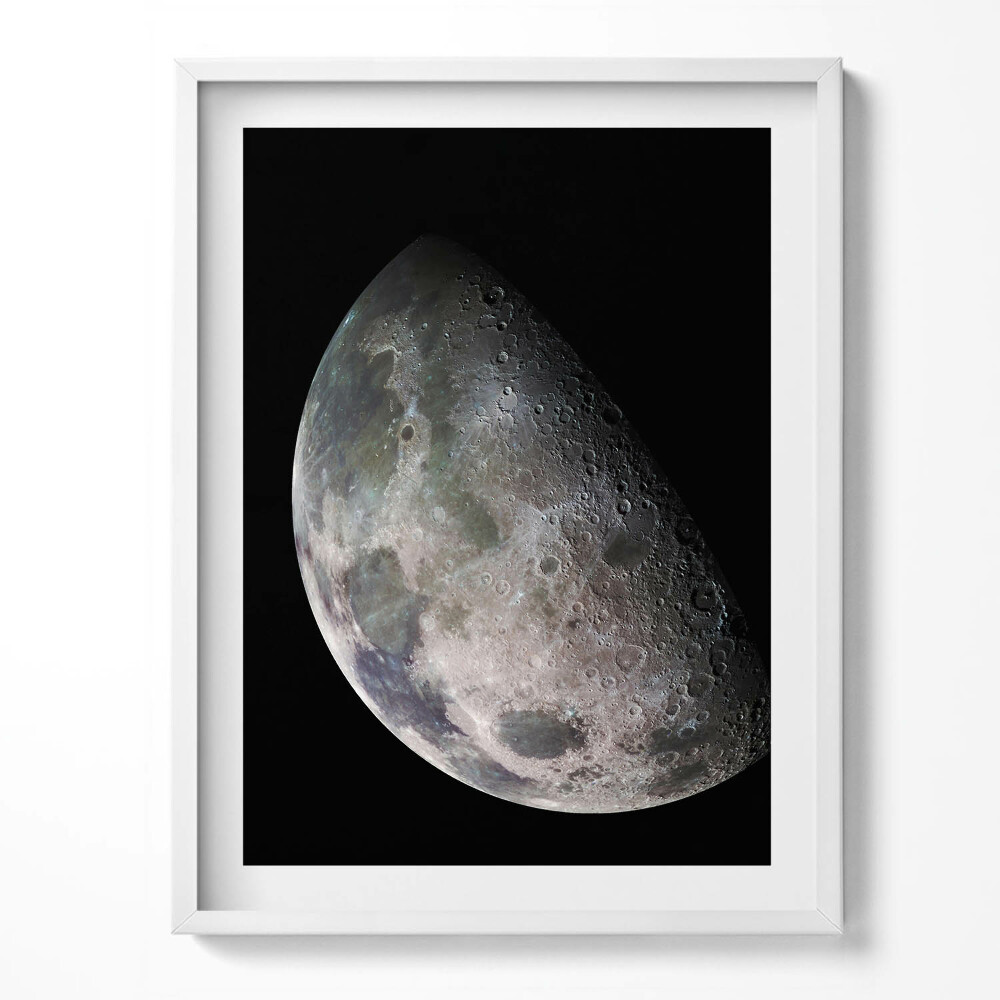 Obraz v rámu Měsíc na černé obloze