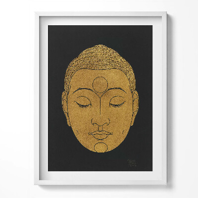 Obraz v rámu Zlatá hlava Buddhy