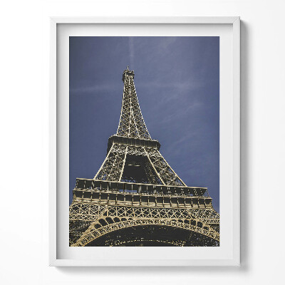 Obraz v rámu Pohled zespodu na Eiffelovu věž v Paříži