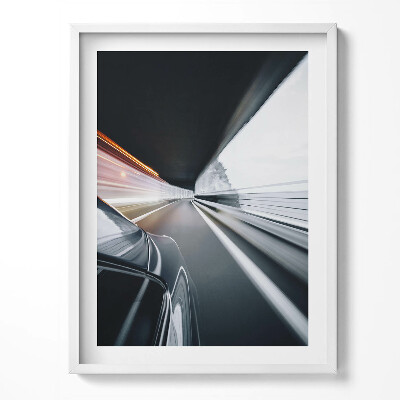 Obraz v rámu Auto jedoucí po ulici