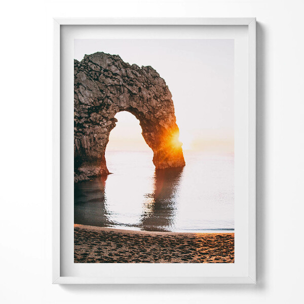 Obraz v rámu Přímořské skály, pláž a slunce