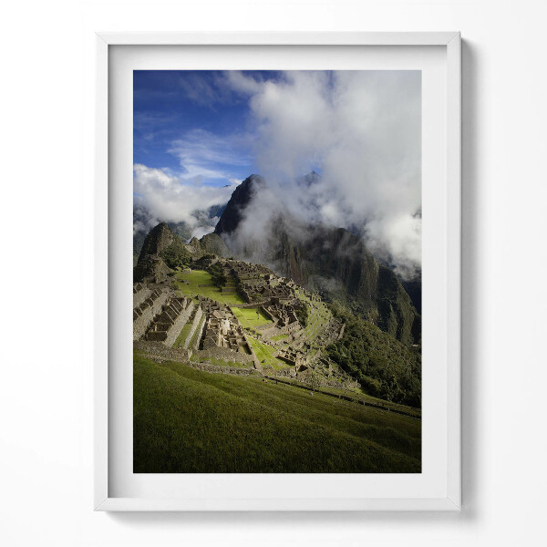 Obraz v rámu Zelené kopce v oblacích