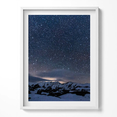 Obraz v rámu Hvězdy na obloze v noci v horách