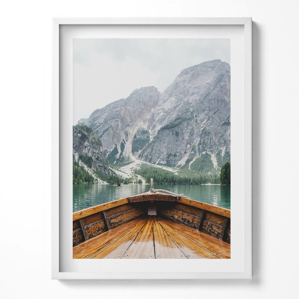 Obraz v rámu Pohled z lodi na horské jezero