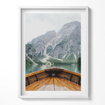 Obraz v rámu Pohled z lodi na horské jezero