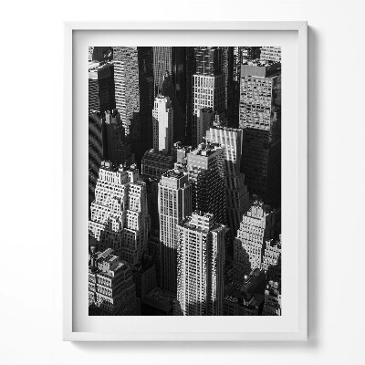 Obraz v rámu Černá a bílá městská architektura
