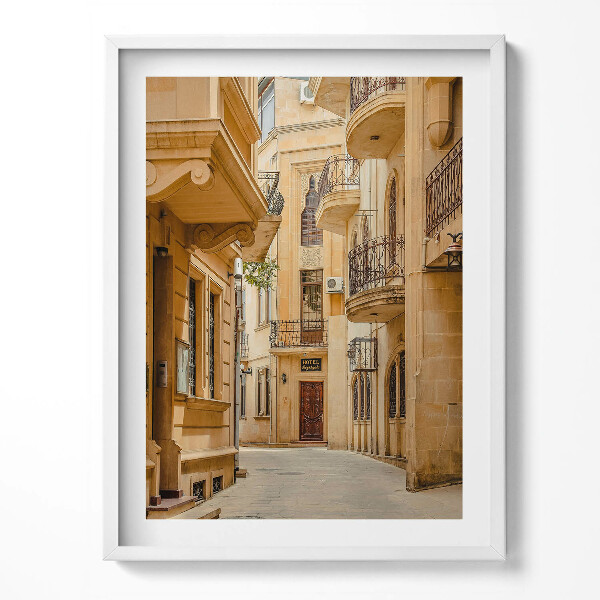 Obraz v rámu Úzká ulice mezi budovami