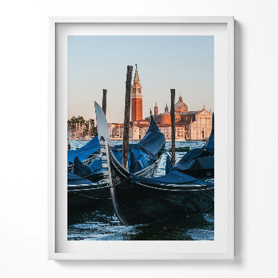 Obraz v rámu Benátské gondoly na vodě, Itálie