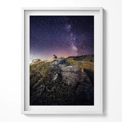 Obraz v rámu Krajina přírody a hvězdné nebe