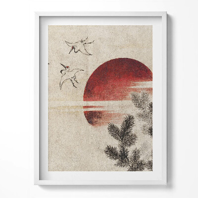 Obraz v rámu Japonské umění zapadajícího slunce