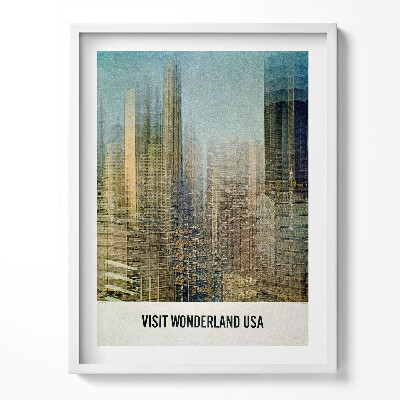 Obraz v rámu USA budova ilustrace