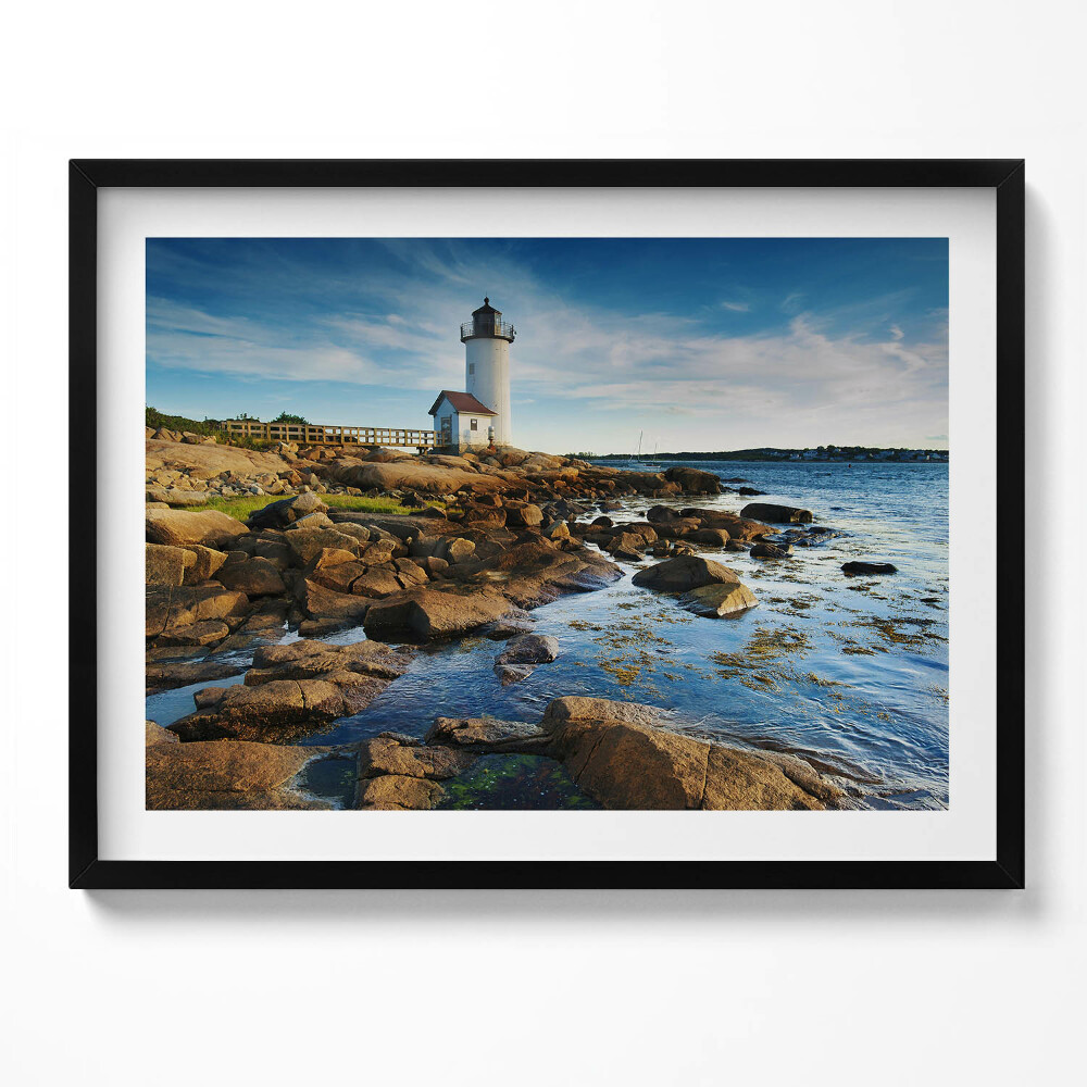 Obraz s rámem Maják, skály a nebeská krajina