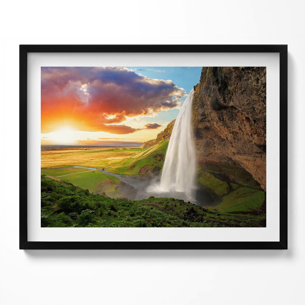 Obraz s rámem Vodopád na Islandu