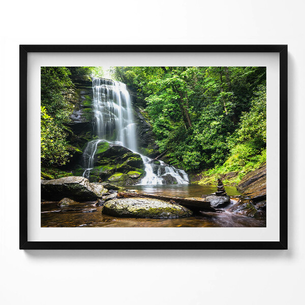 Obraz s rámem Lesní vodopád
