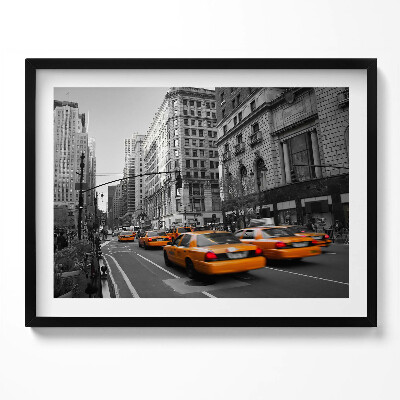 Obraz s rámem Taxi doprava na avenue na Manhattanu
