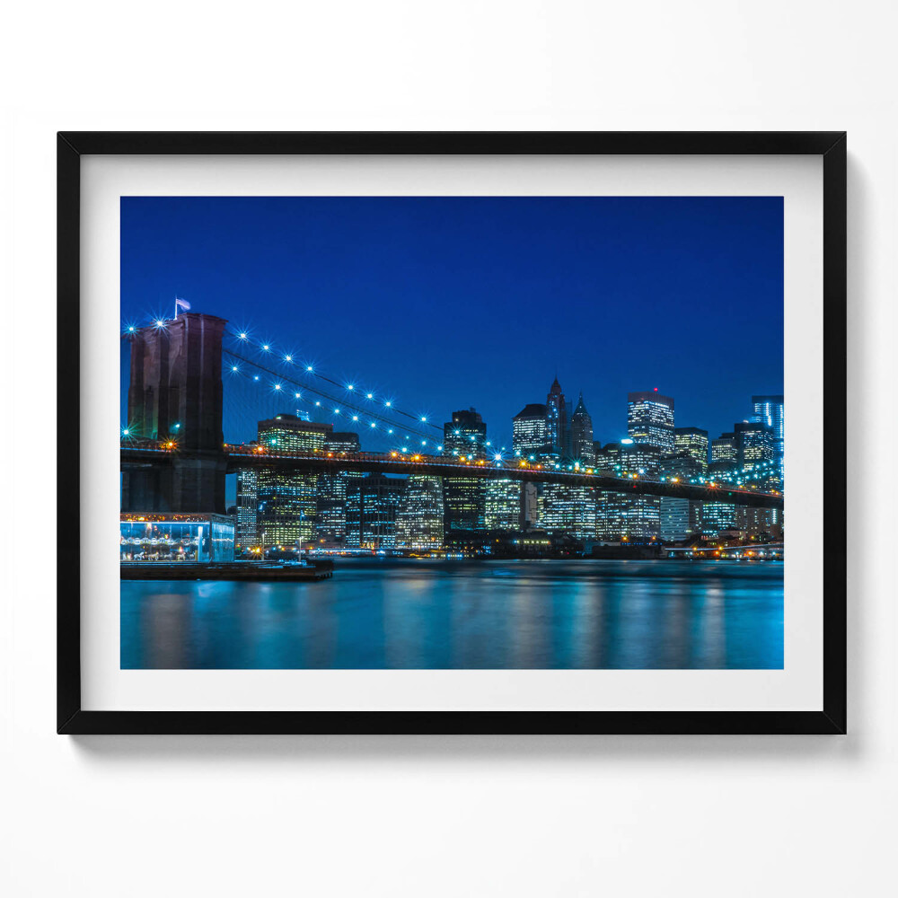Obraz s rámem Brooklynský most večer - New York