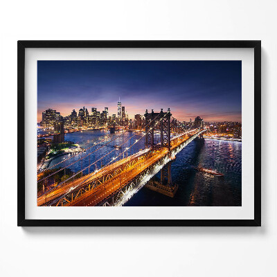 Obraz s rámem New York - západ slunce nad Manhattanem