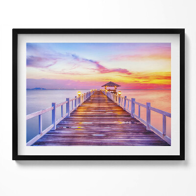 Obraz s rámem Zalesněný most v přístavu