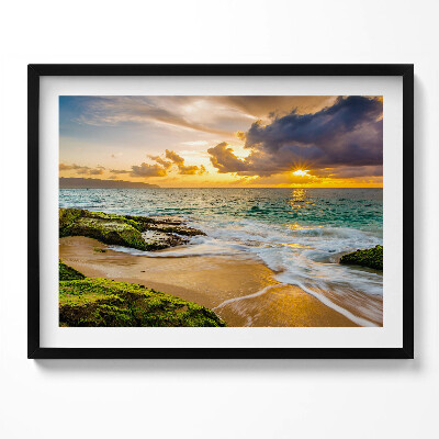 Obraz s rámem Břeh pláže při západu slunce