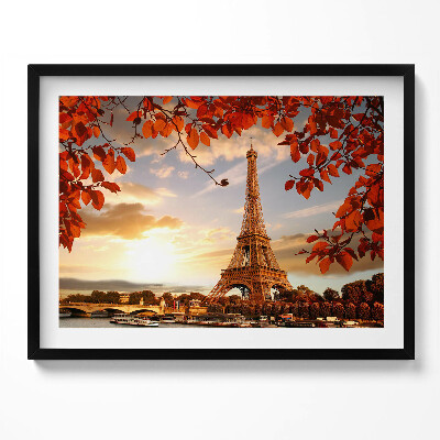 Obraz s rámem Eiffelova věž mezi listy