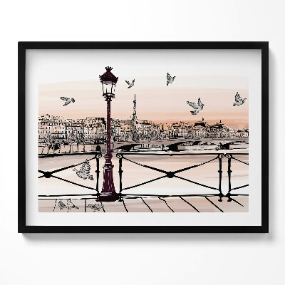 Obraz s rámem Západ slunce nad Seinou